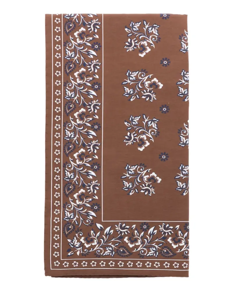 Canali Bandana mit Blumenprint - Braun Braun