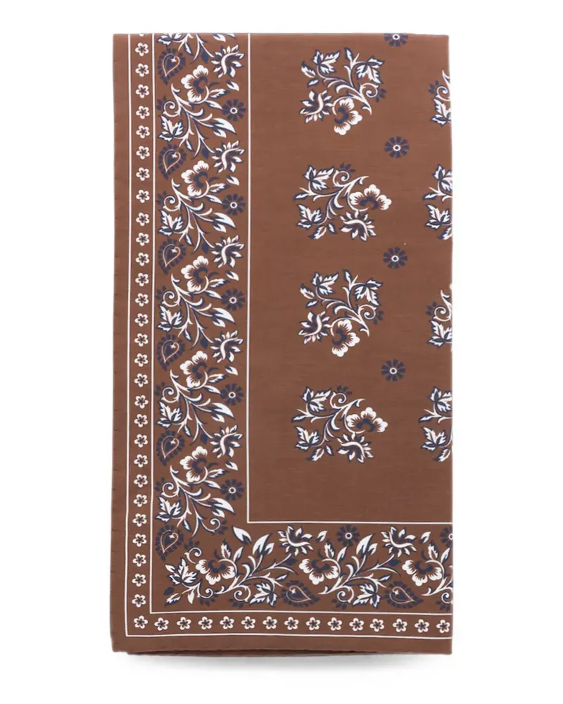 Canali Bandana mit Blumenprint - Braun Braun