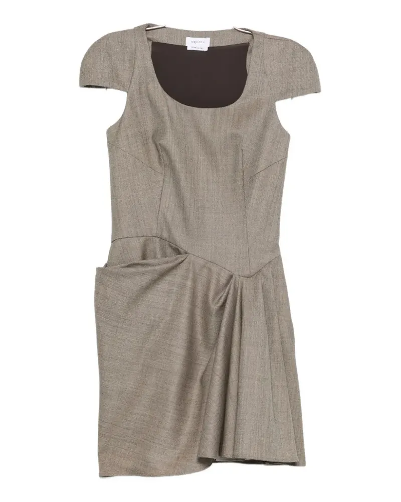 Alexander McQueen draped cap-sleeve mini dress - Braun Braun