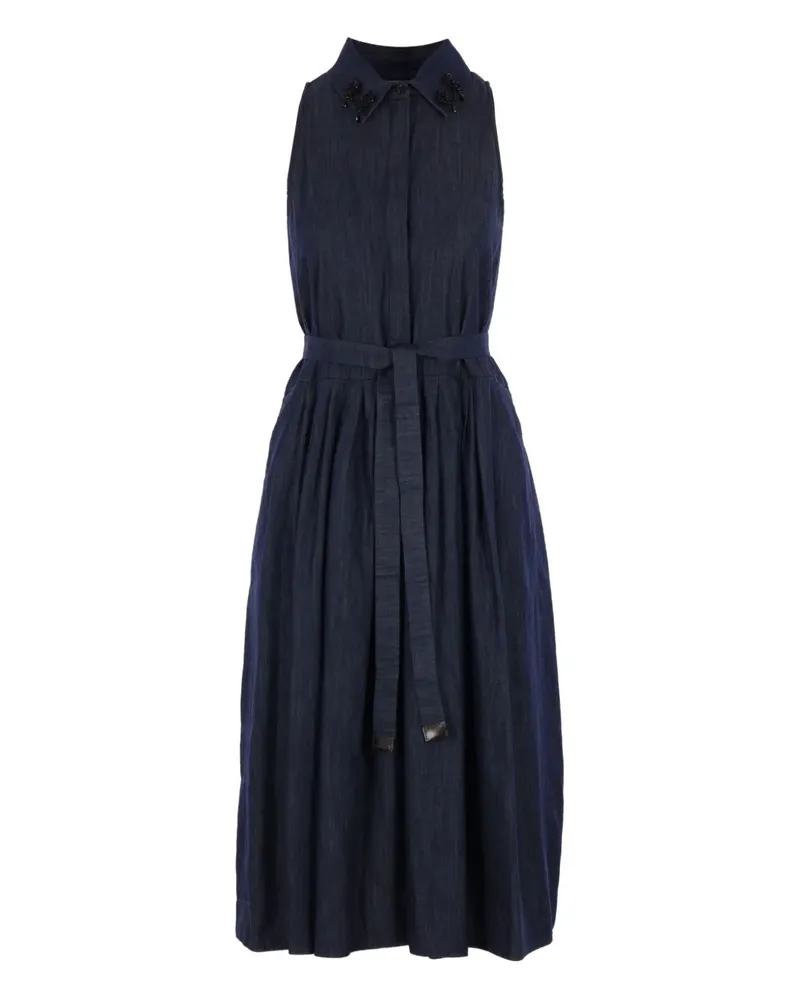 Max Mara crystal-embellished midi dress - Blau Blau