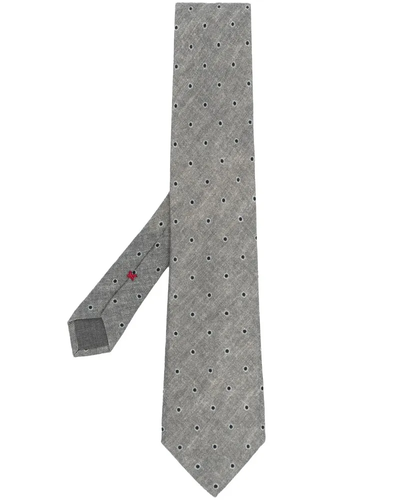 Brunello Cucinelli Krawatte mit Polka Dots - Grau Grau