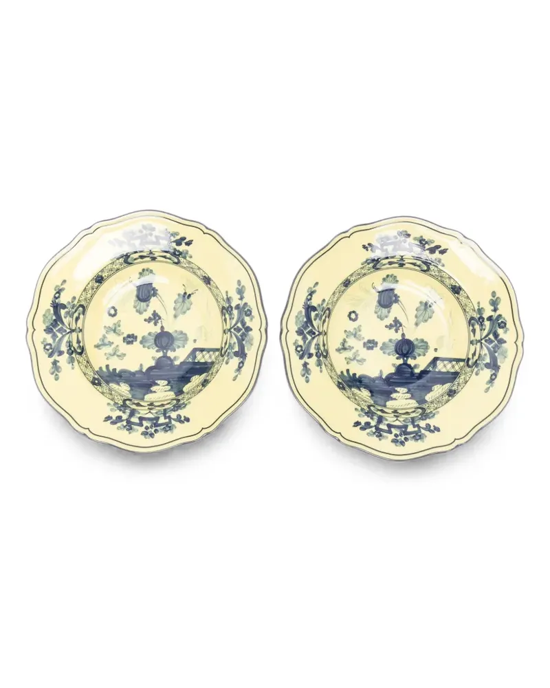 Ginori 1735 Oriente Italiano floral-print soup plates (set of two) - Gelb Gelb