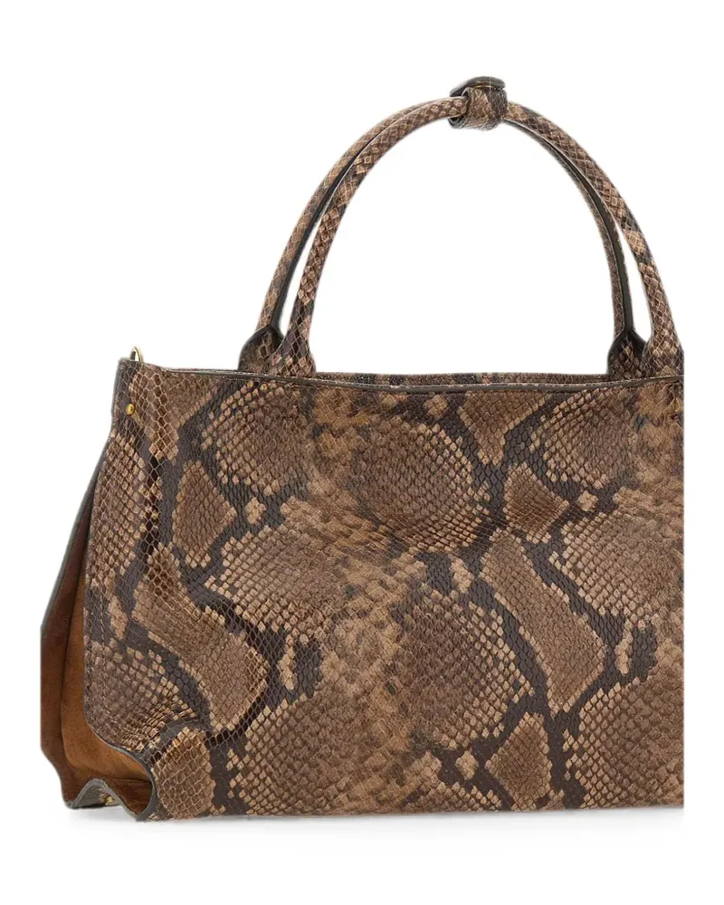 Gianni Chiarini Amal snake-print leather tote bag - Braun Braun