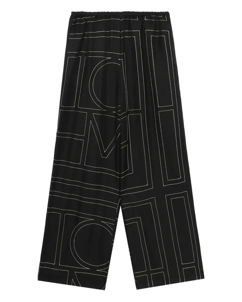 Totême Geometrische Hose mit Monogramm - Schwarz Schwarz