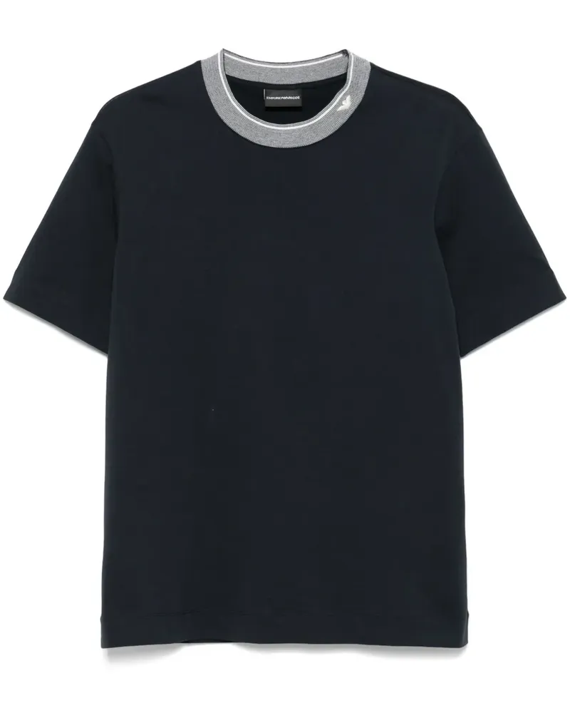 Emporio Armani T-Shirt mit Streifendetail - Blau Blau