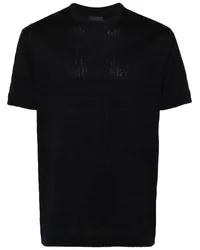 Emporio Armani T-Shirt mit Jacquard-Logo Blau