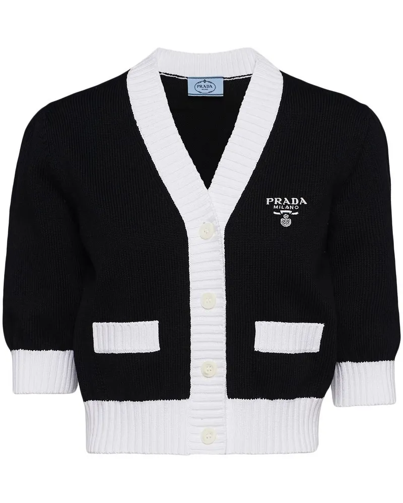 Prada Cardigan im Cropped-Design - Schwarz Schwarz