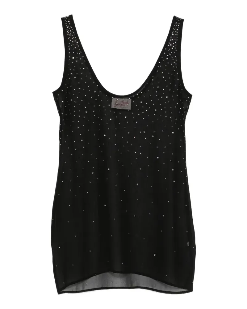 MC2 Saint Barth Transparentes Kleid mit Strass - Schwarz Schwarz