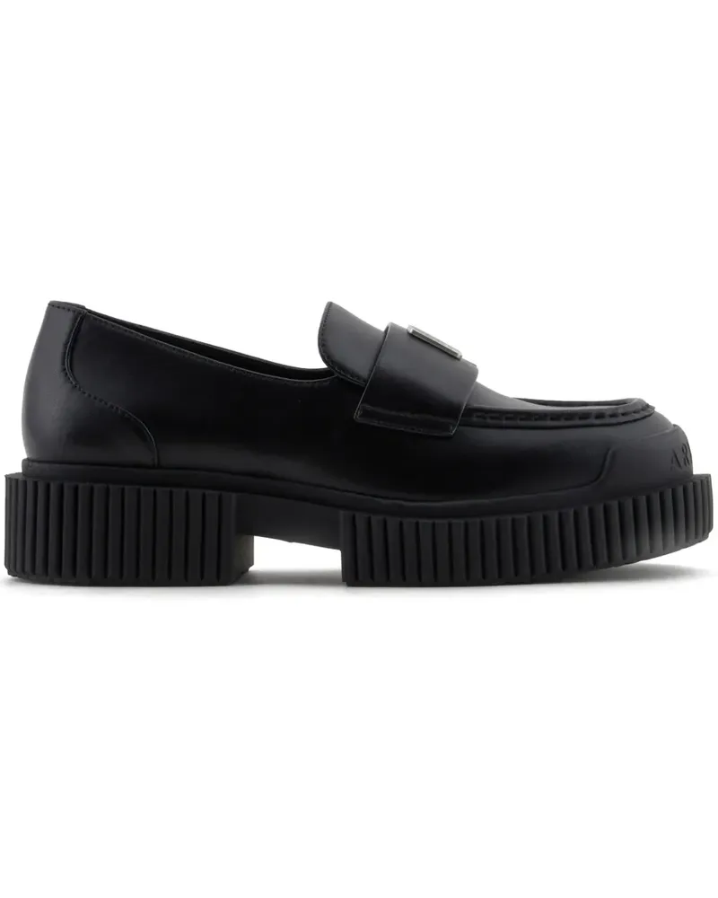 Armani Exchange Loafer aus Leder - Schwarz Schwarz