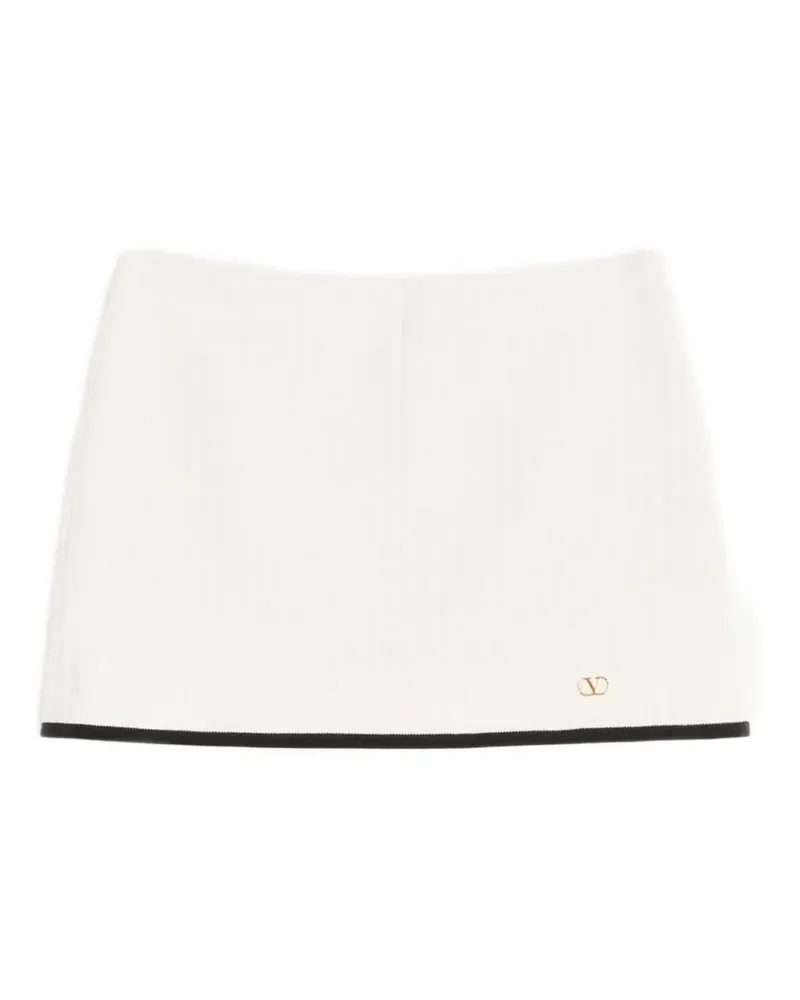Valentino Garavani mini skirt in cotton tweed Canestrello - Weiß Weiß