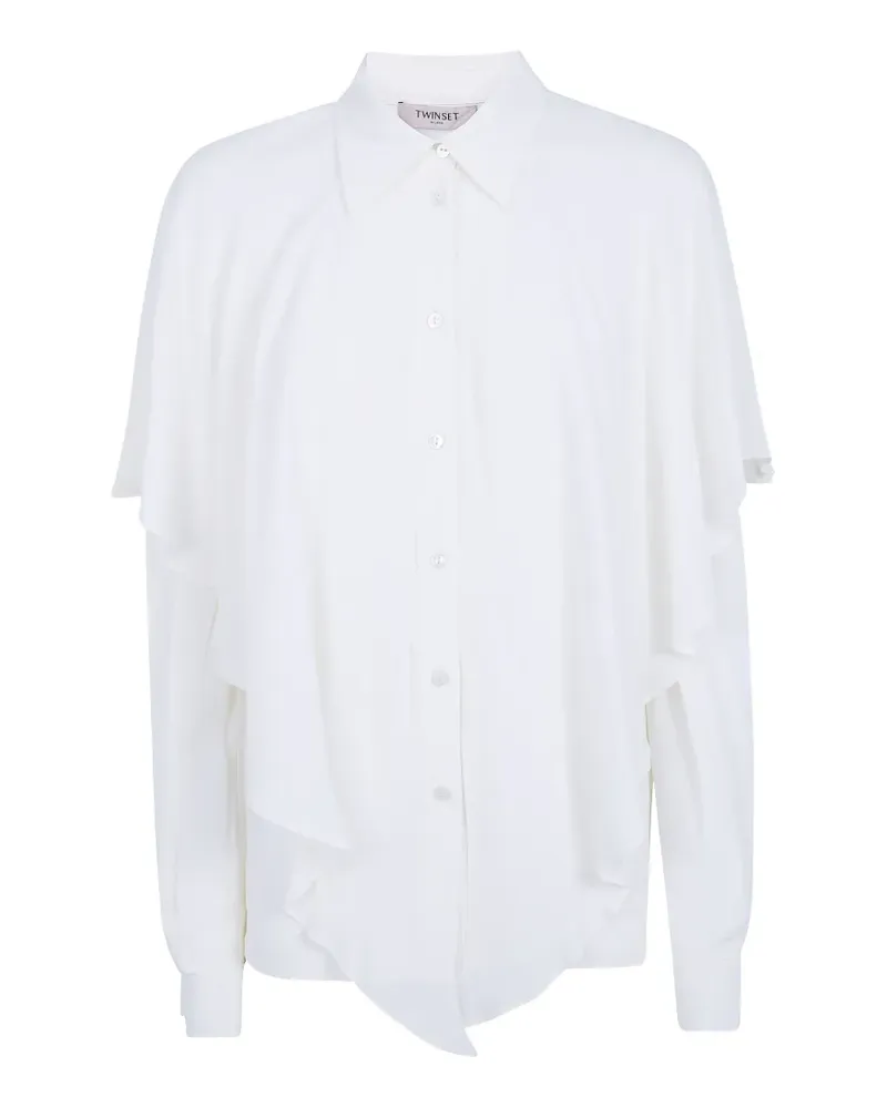 Twin-Set ruffled long-sleeve shirt - Weiß Weiß
