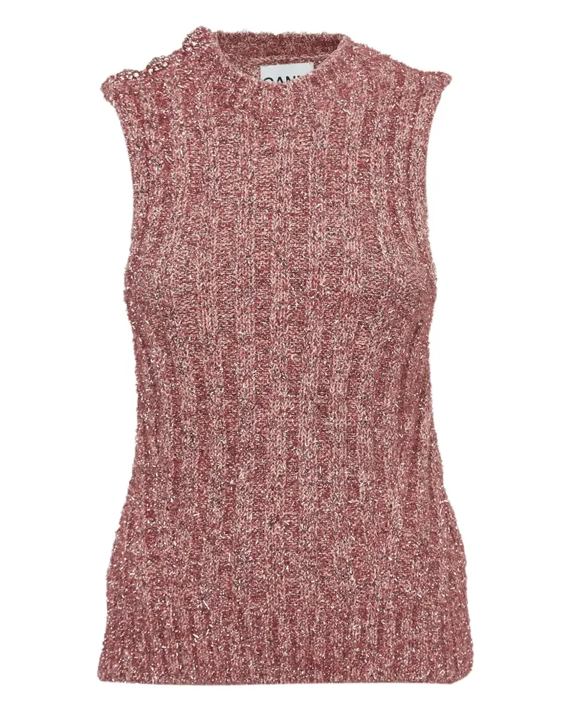 Ganni Pre-owned gerippter Pullunder mit Kristallknöpfen - Rosa Rosa