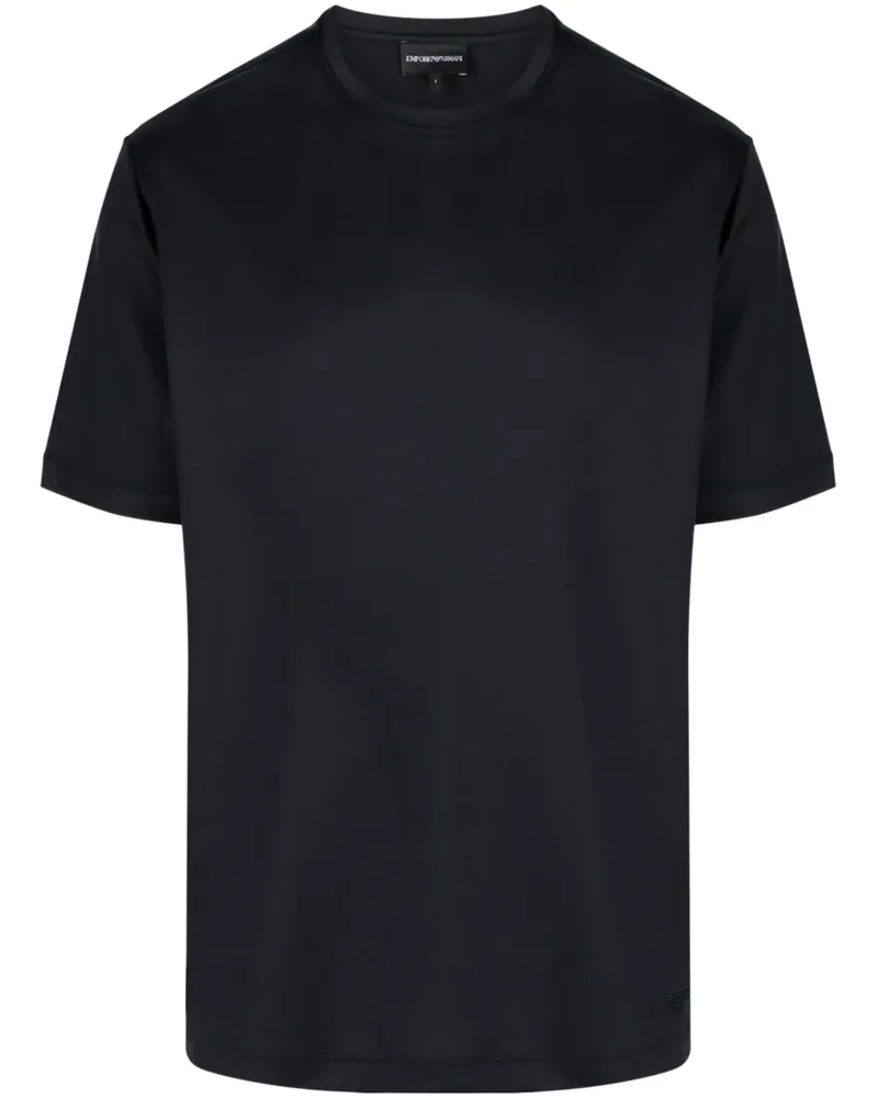 Emporio Armani T-Shirt mit Logo-Stickerei - Blau Blau
