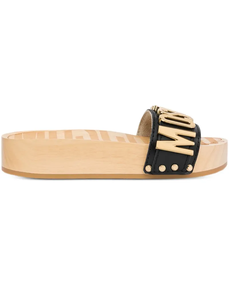 Moschino Mules mit Logo - Schwarz Schwarz