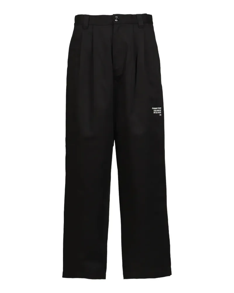 Moncler x Fragment cotton gabardine trousers - Schwarz Schwarz
