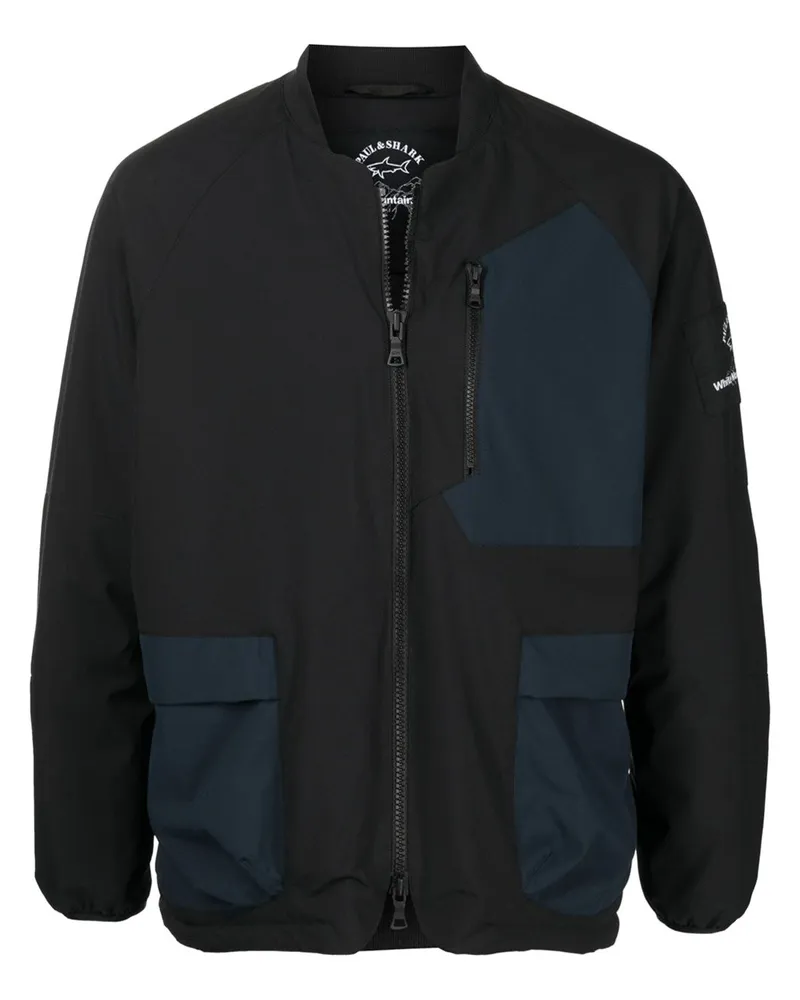 White Mountaineering Jacke in Colour-Block-Optik - Schwarz Schwarz
