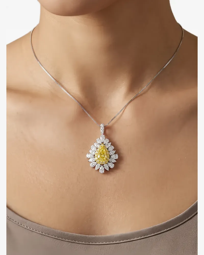 HYT Jewelry diamond 2-in-1 pendant and ring - Silber Silber