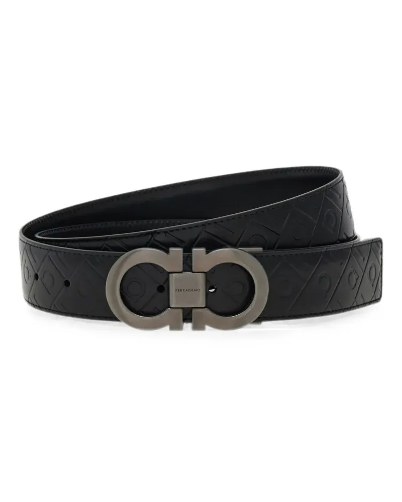 Ferragamo Wendbarer Gancini Gürtel - Schwarz Schwarz