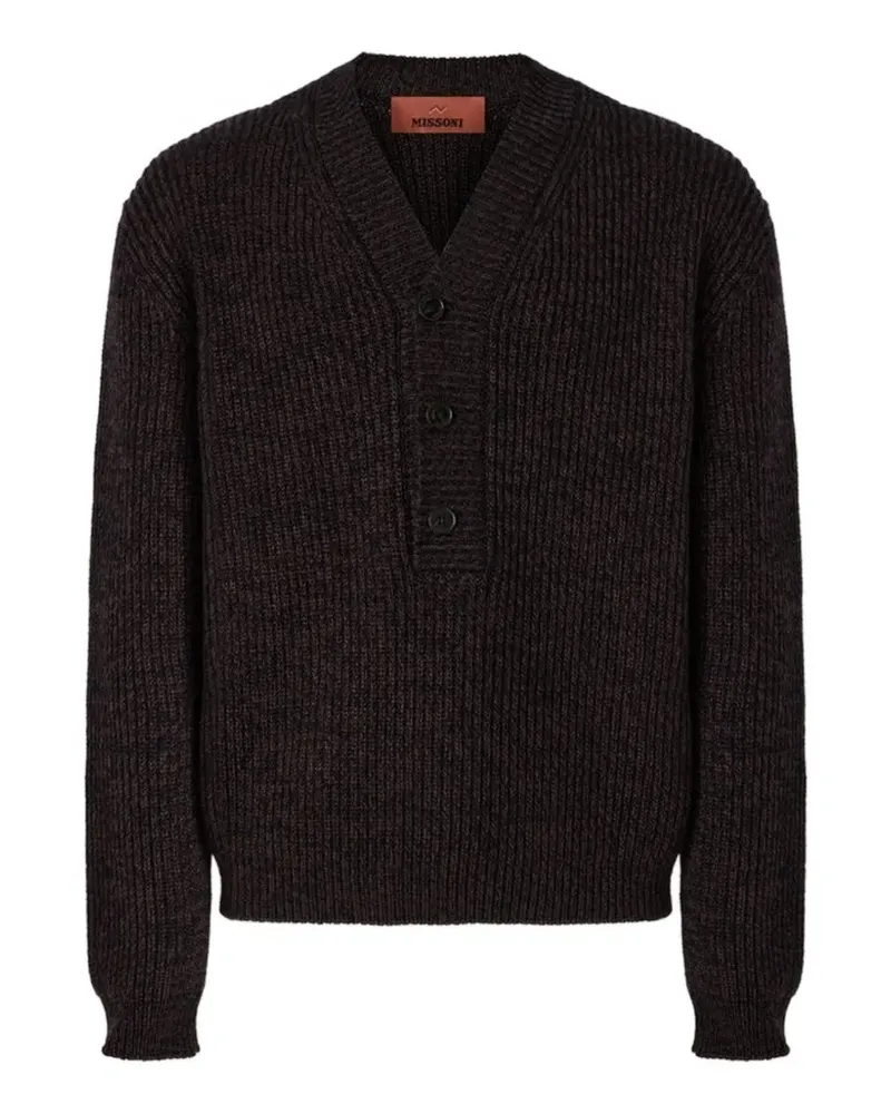 Missoni Gerippter Pullover mit V-Ausschnitt - Braun Braun