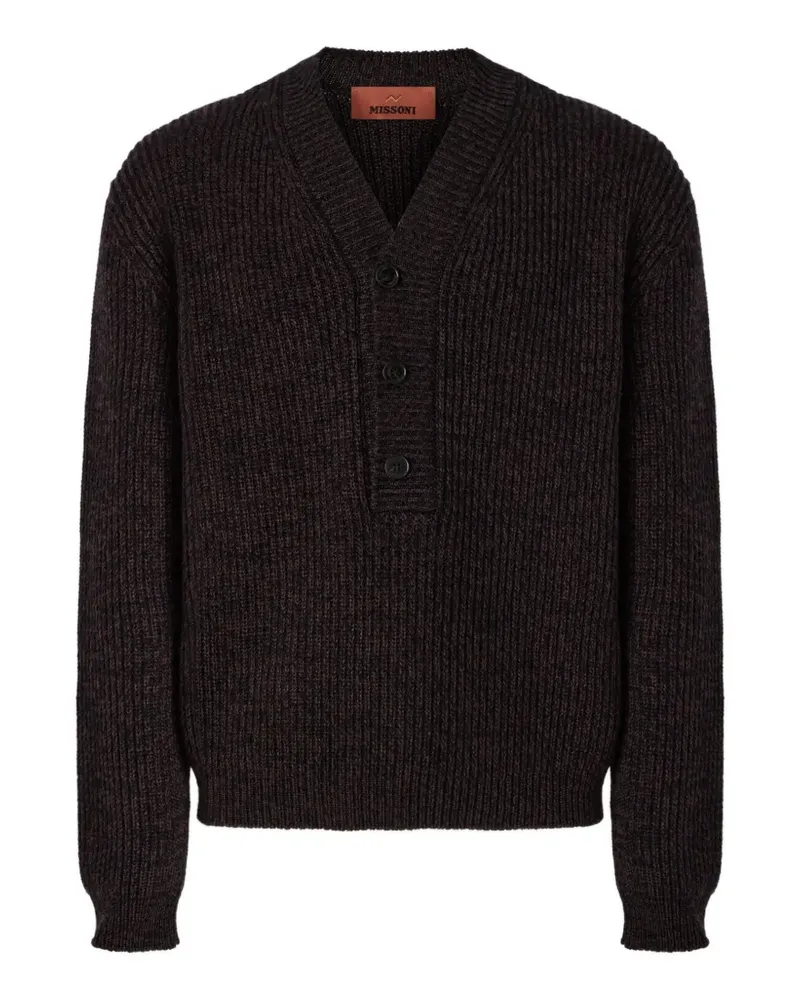 Missoni Gerippter Pullover mit V-Ausschnitt - Braun Braun