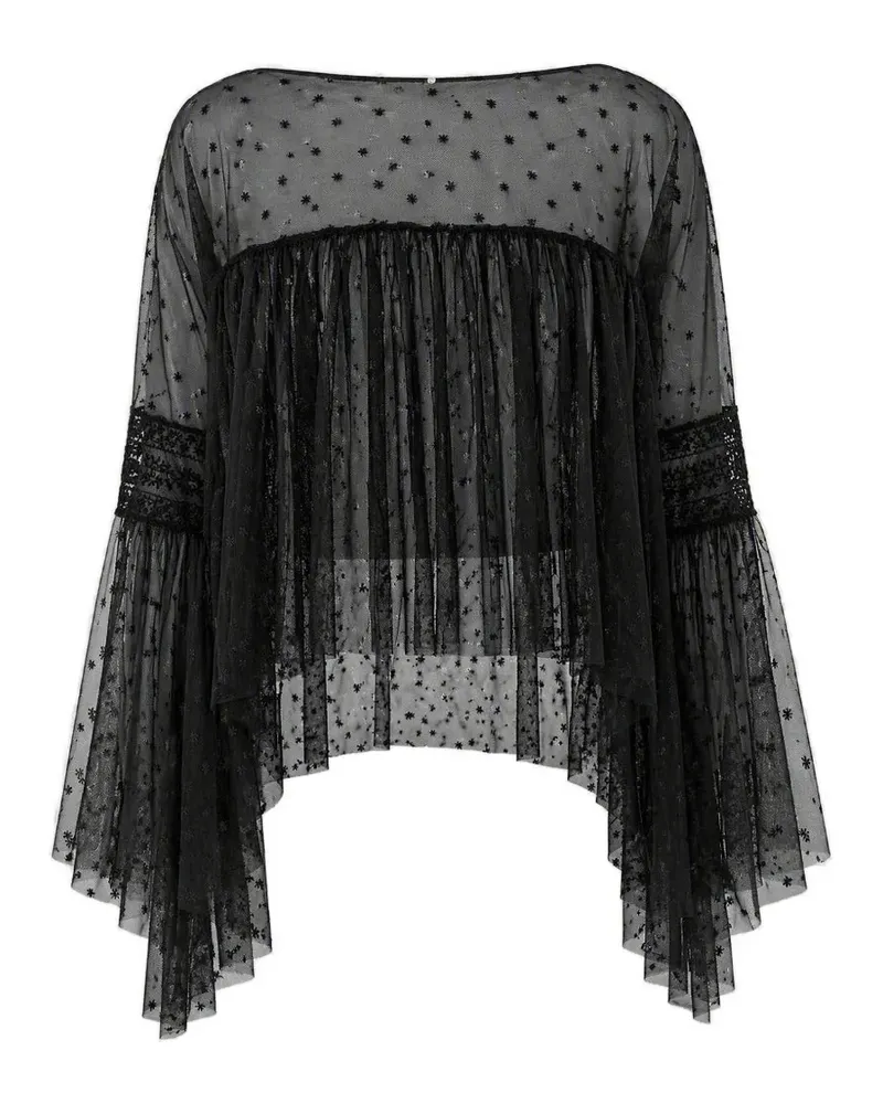 Alberta Ferretti Ausgestellte Bluse mit Stern-Print - Schwarz Schwarz