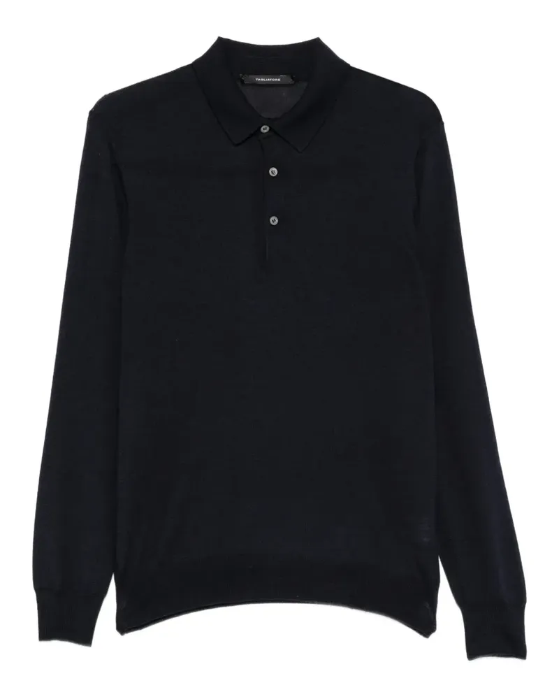 Tagliatore Langärmeliges Poloshirt - Blau Blau