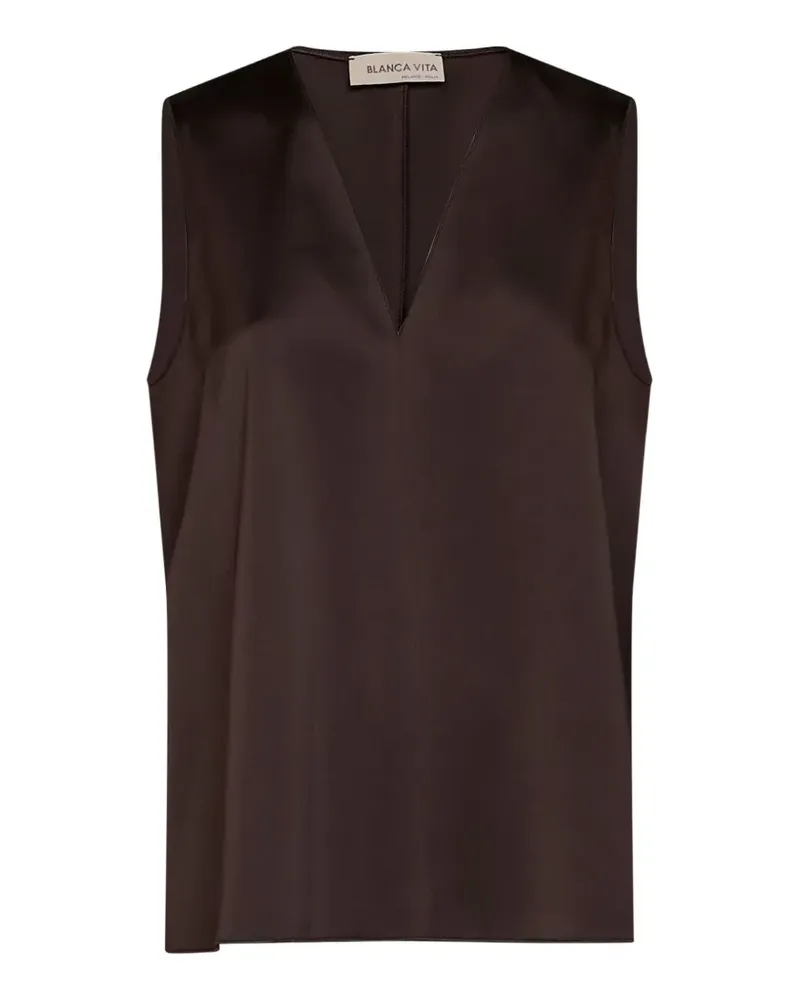 Blanca Top mit V-Ausschnitt - Braun Braun