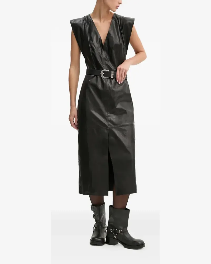 IRO Penelope front-slit midi dress - Schwarz Schwarz