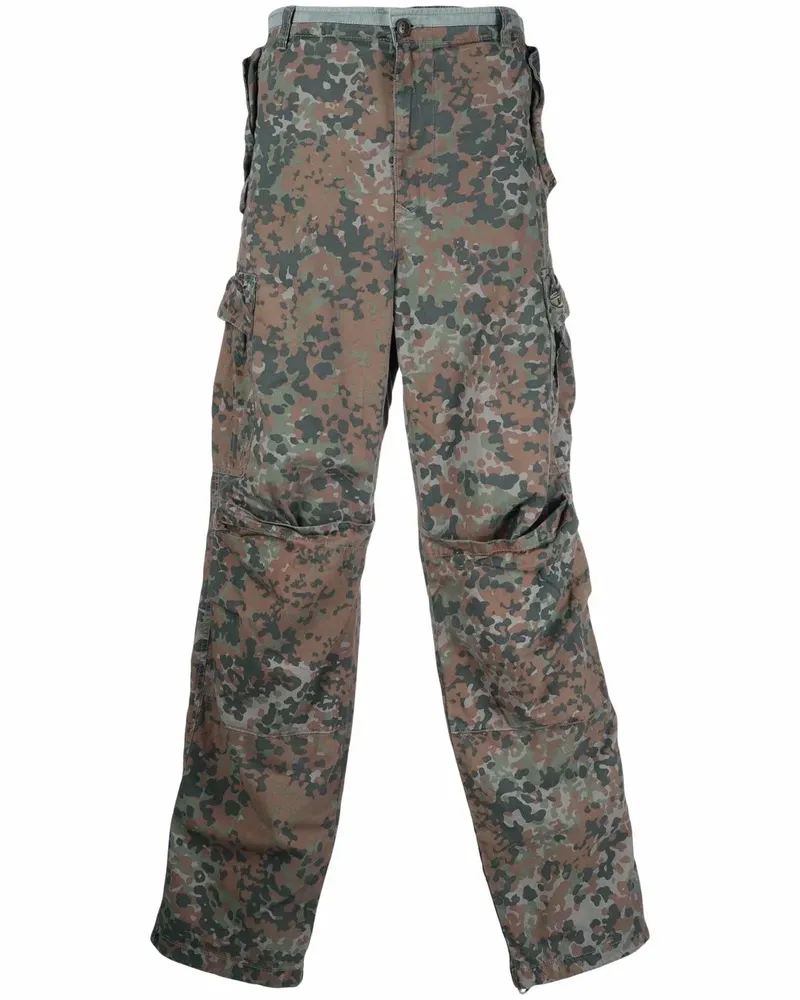 Diesel Cargohose mit Camouflage-Print - Grün Grün