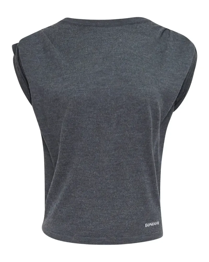 BONBOM pleated-shoulder sleeveless top - Grau Grau