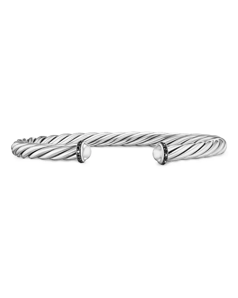 David Yurman Cable Cuff Sterlingsilber-Armband mit Diamanten (6mm Silber