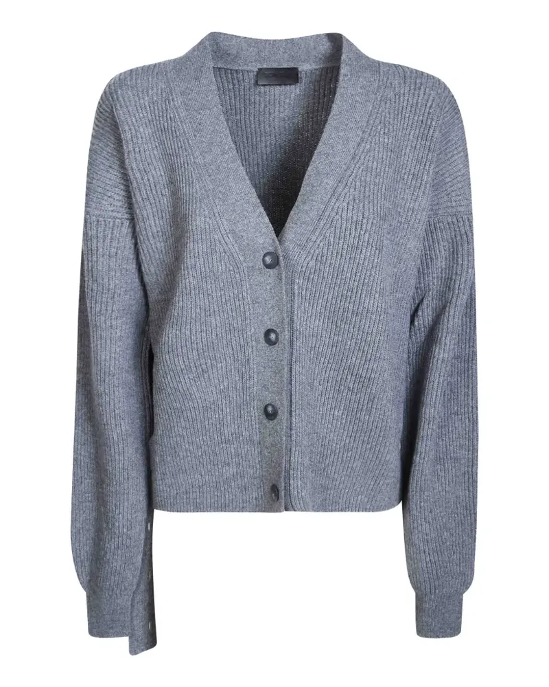Dondup ribbed-knit V-neck cardigan - Grau Grau