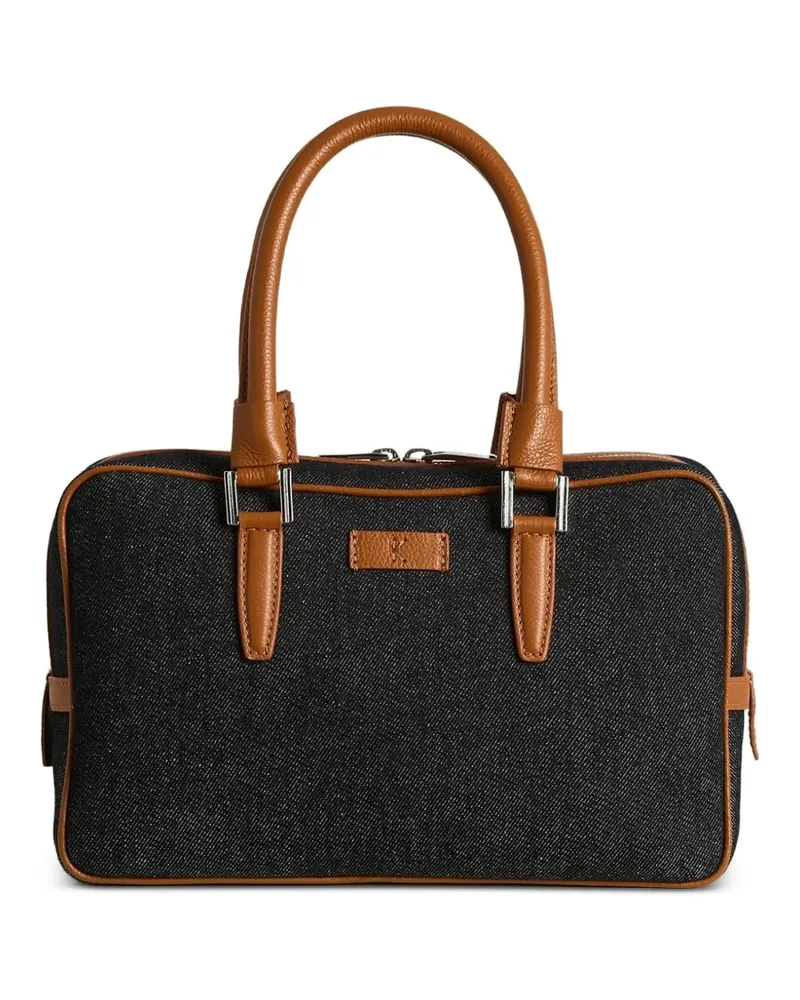 Kiton Kiss Me Tote Bag mit Logo-Patch - Schwarz Schwarz