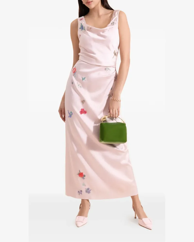 Erdem Verziertes Kleid mit drapiertem Ausschnitt - Rosa Rosa