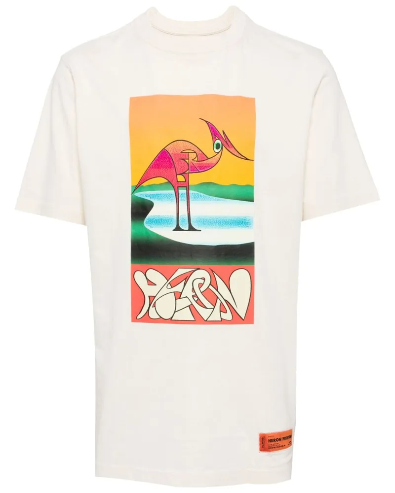 Heron Preston T-Shirt mit abstraktem Print Nude