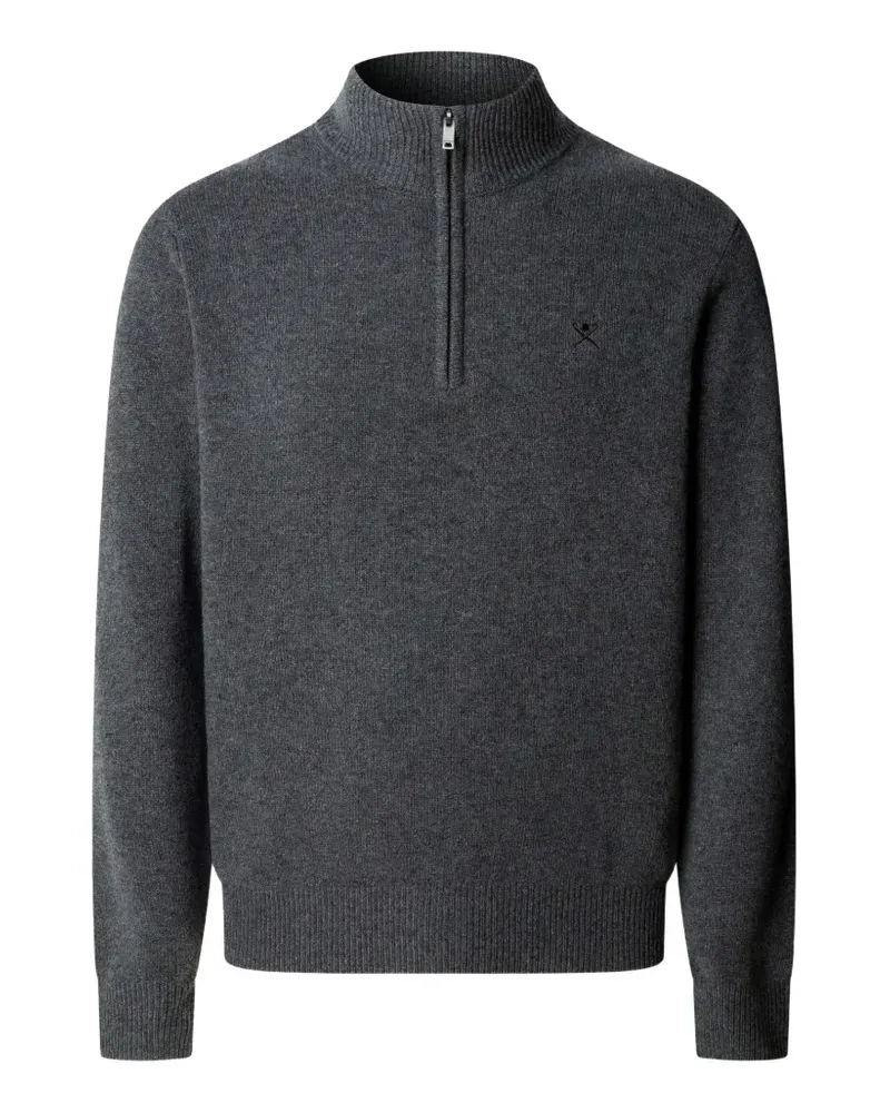 Hackett Pullover mit Ellenbogen-Patch - Grau Grau