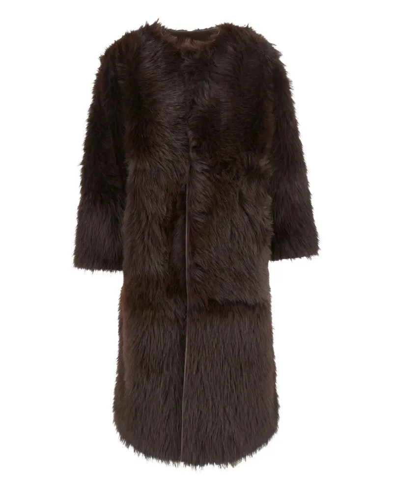 Urbancode Mantel aus Faux Fur - Braun Braun