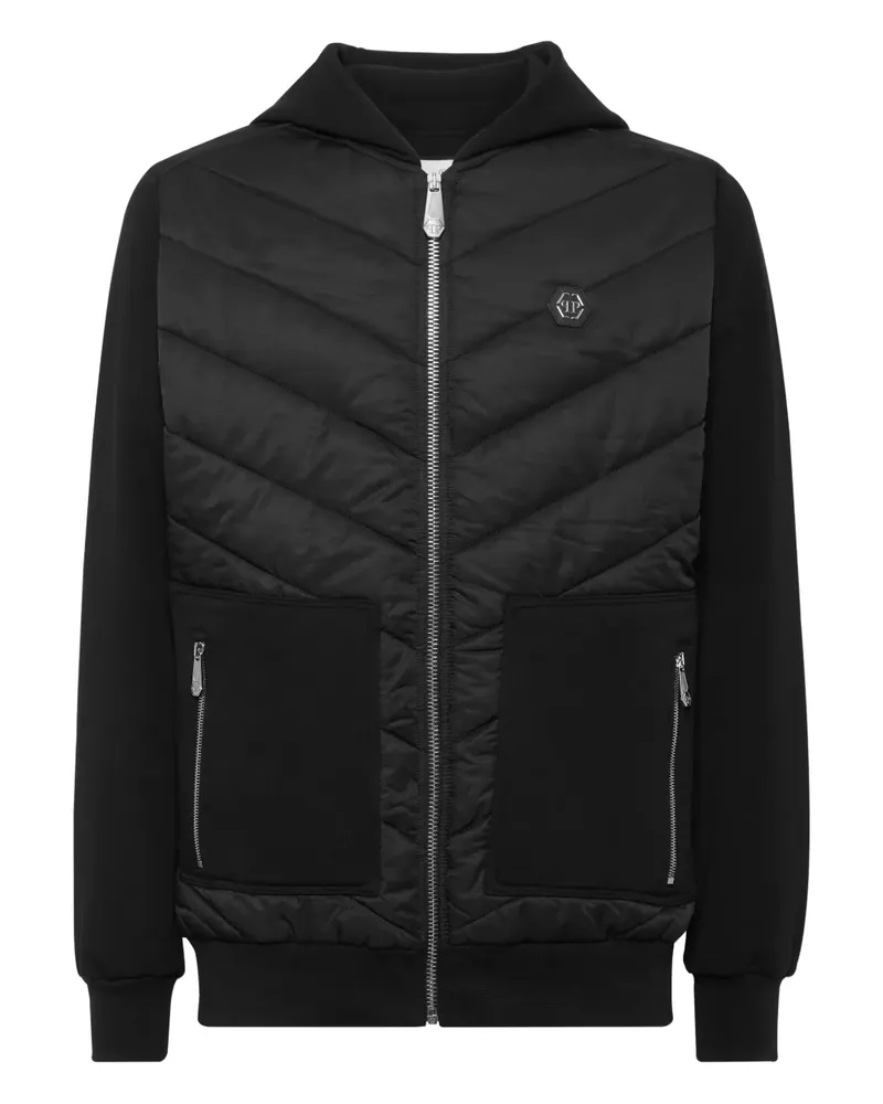 Philipp Plein Gesteppte Kapuzenjacke - Schwarz Schwarz