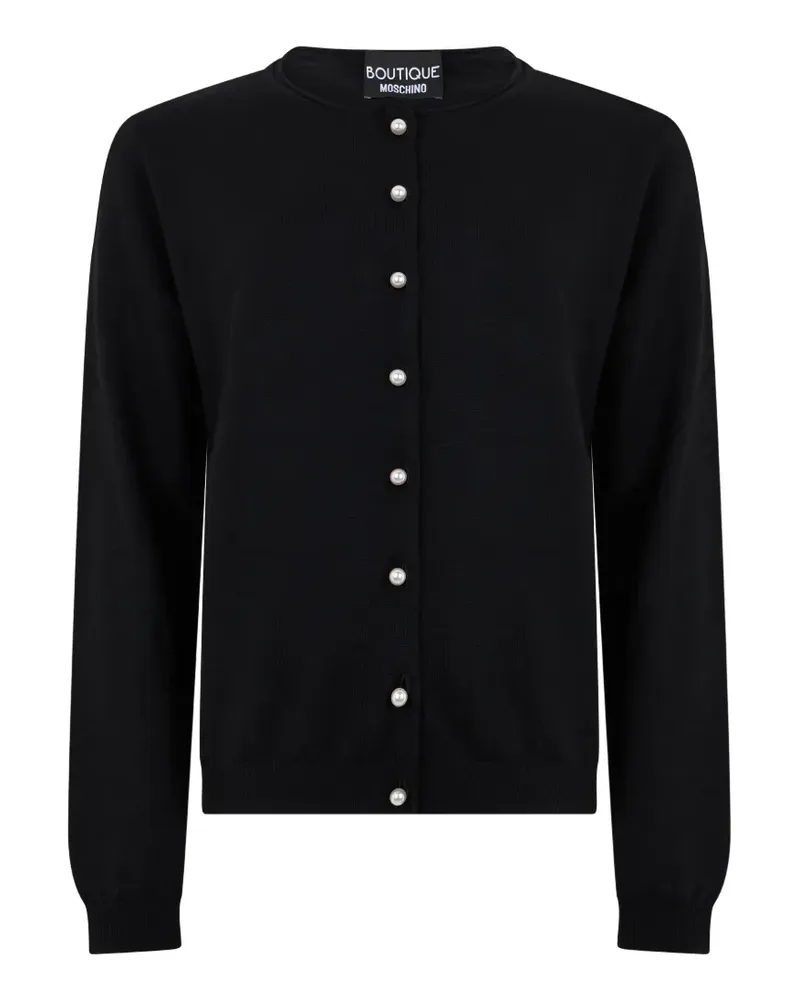 Moschino faux-pearl-button wool cardigan - Schwarz Schwarz
