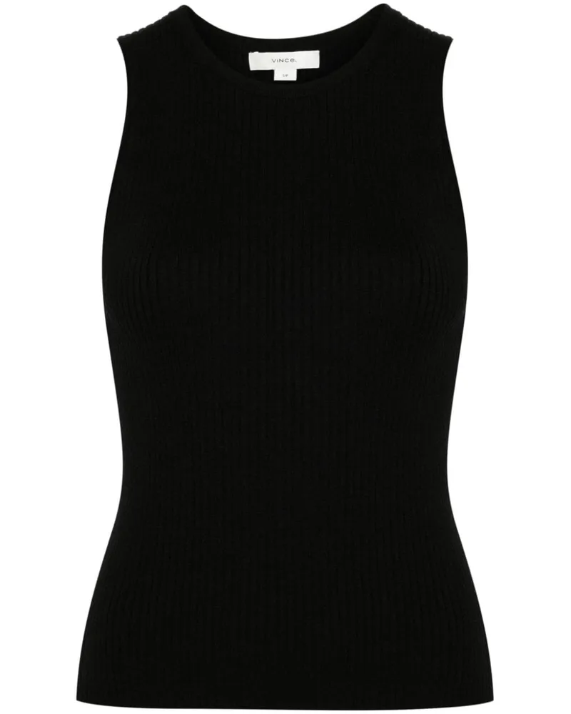 Vince Geripptes Tanktop - Schwarz Schwarz