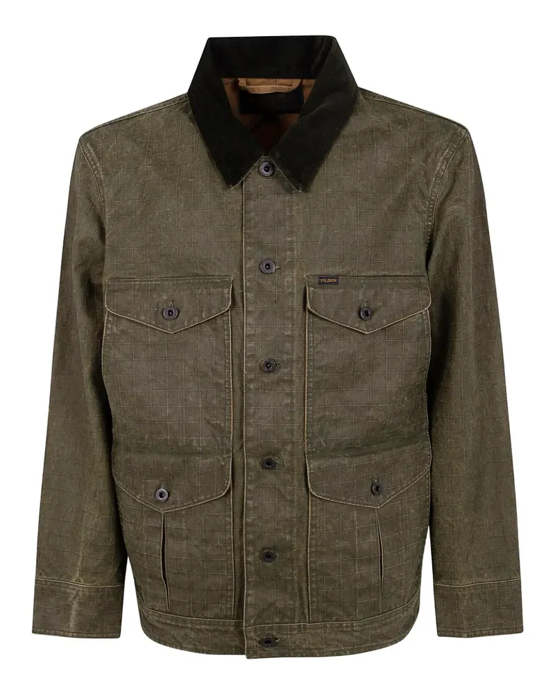 Filson grid-pattern corduroy-collar jacket - Grün Grün