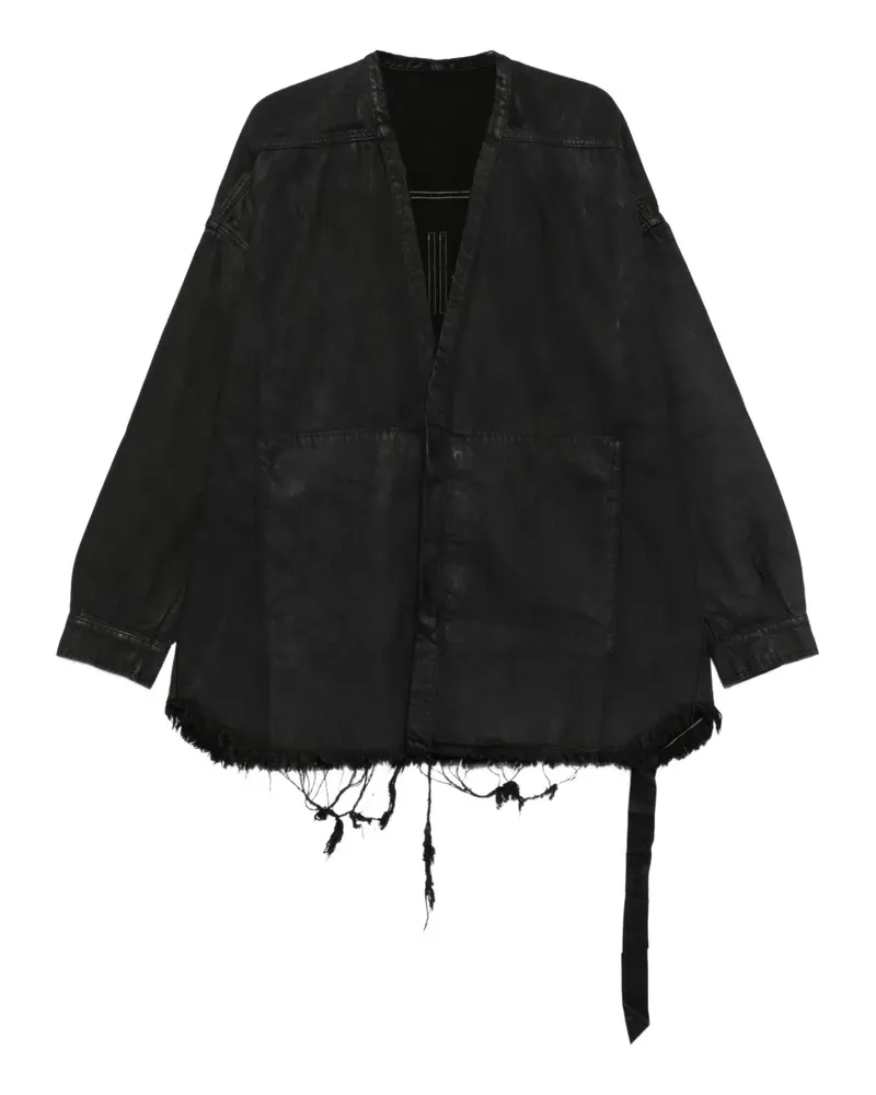 DRKSHDW by Rick Owens Ausgefranster Mantel - Schwarz Schwarz