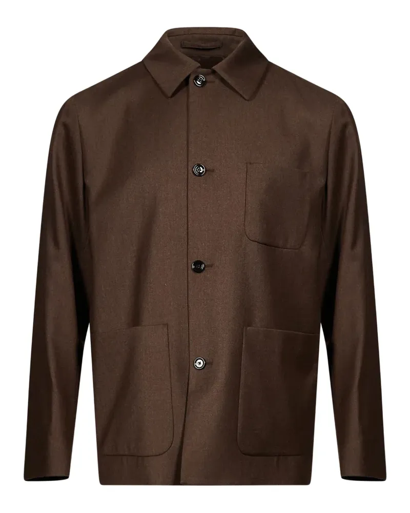 LARDINI Hemdjacke mit aufgesetzten Taschen - Braun Braun