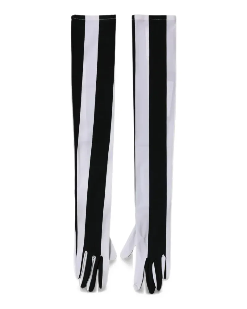 Dolce & Gabbana striped elbow-length gloves - Schwarz Schwarz