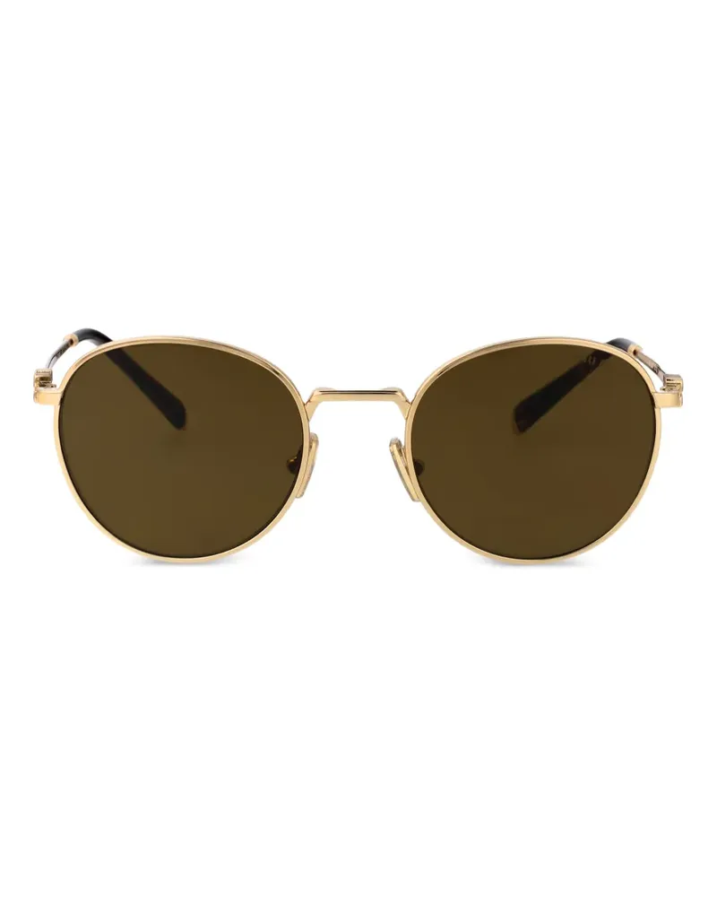 Miu Miu Sonnenbrille mit Logo - Gold Gold