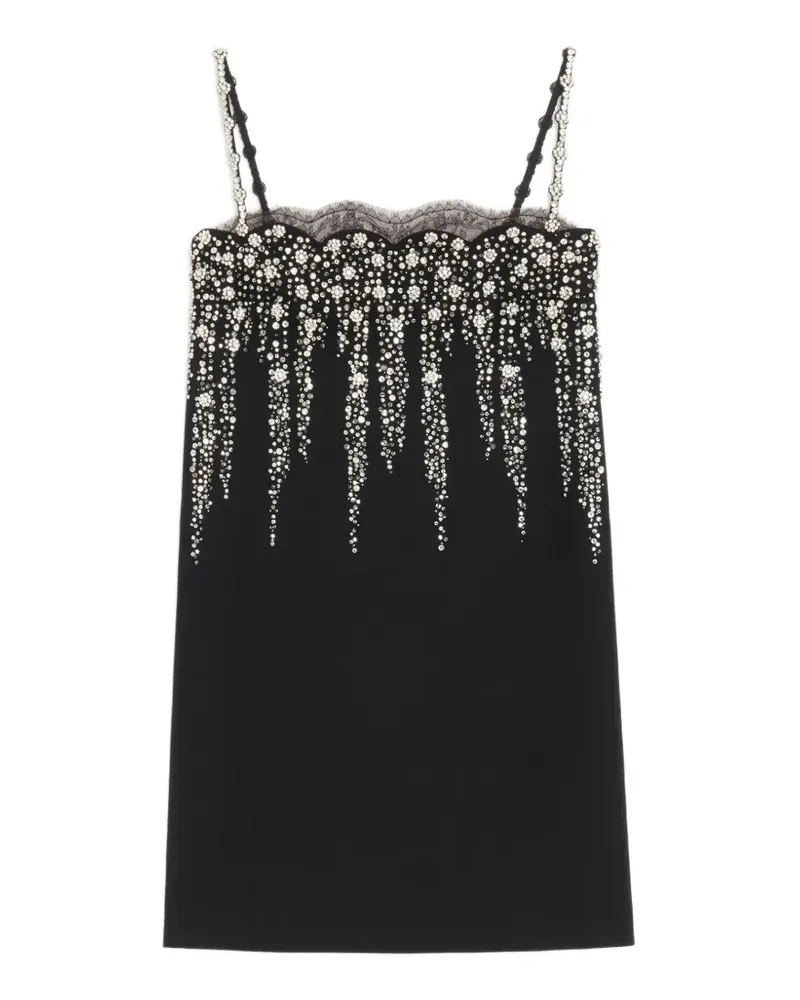 Valentino Garavani Besticktes Kleid aus Crêpe - Schwarz Schwarz