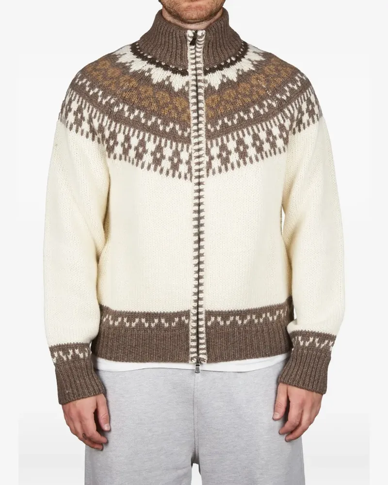 Altea Fair Isle zip-up cardigan - Nude Nude