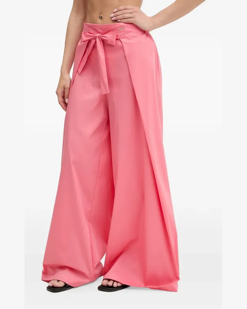 Liu Jo Palazzohose mit Schleifendetail - Rosa Rosa