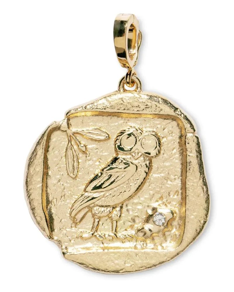 AZLEE 18kt Owl Of Athena Gelbgoldanhänger Gold