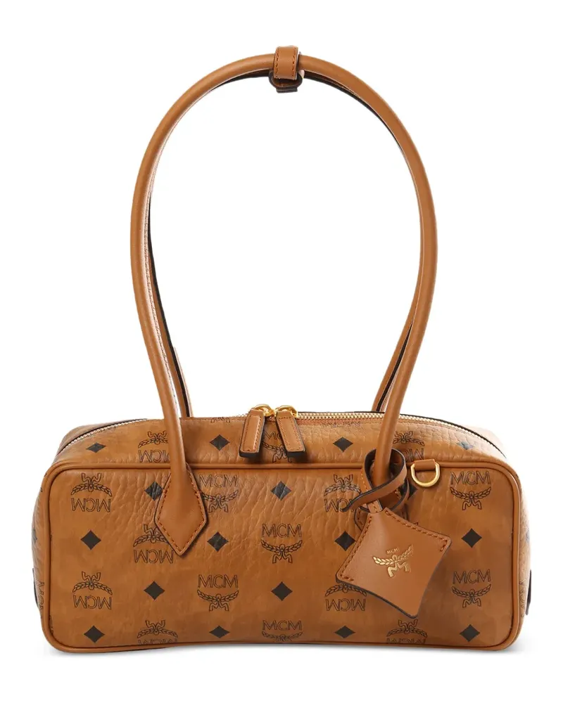 MCM Aren monogram zip shoulder bag - Braun Braun